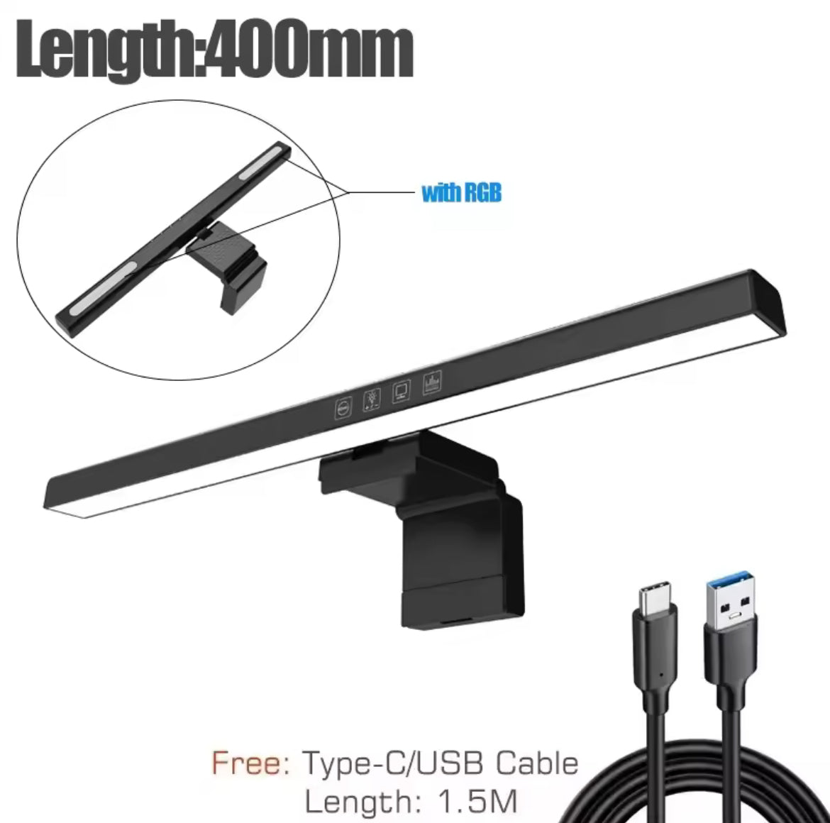 Barre LED RGB pour écran - Ambiance lumineuse USB