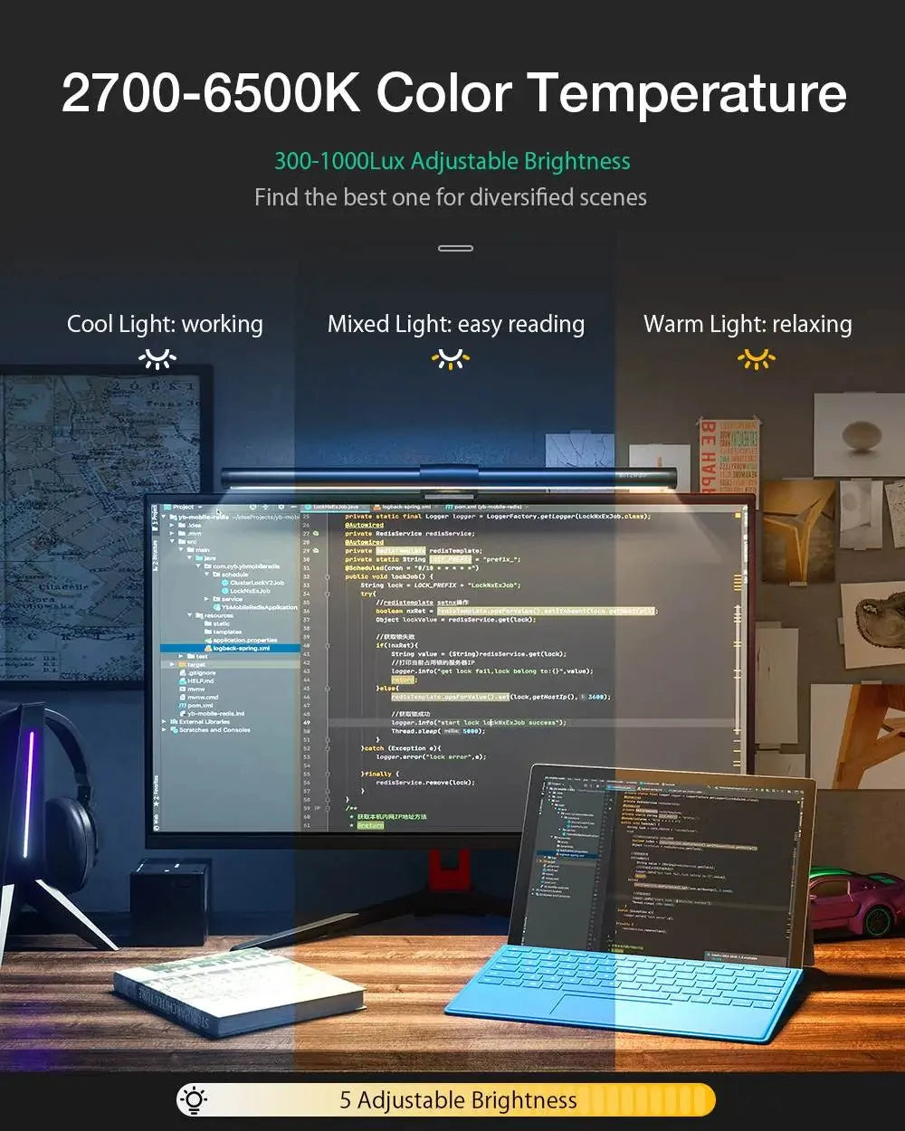 Lampe LED Suspendue Tactile & Télécommandée RGB